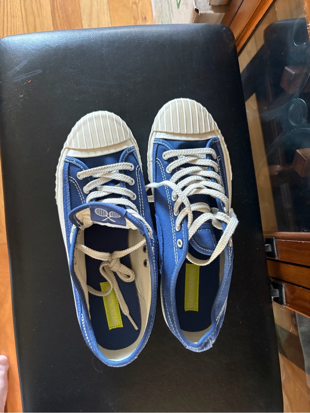 Sperry Blue Canvas Low-Top Sneakers with White Trim